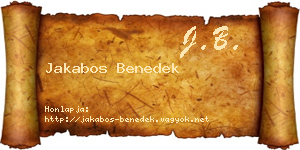 Jakabos Benedek névjegykártya