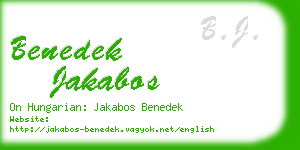 benedek jakabos business card